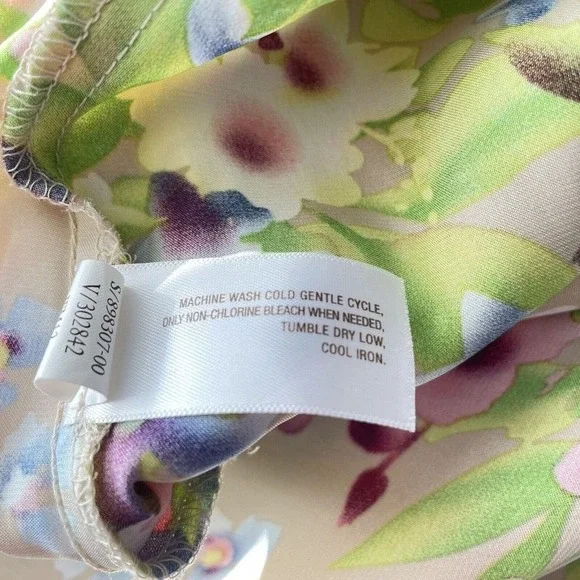 Old Navy Medium Women Floral Print Maxi Dress Sleeveless Tiered Ruffle Hem Beige - Picture 9 of 9